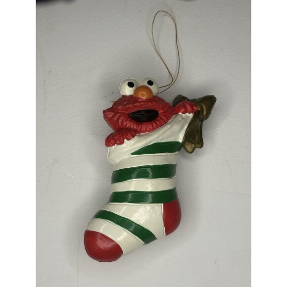 Vintage 1993 Sesame Street Kurt Adler Christmas Ornament Elmo in Stocking - Picture 1 of 6